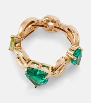 Bague Catena Petite en or 18 ct à tourmaline, péridot et émeraude | Nadine Aysoy