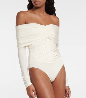 Panza off-shoulder crêpe jersey bodysuit | Khaite