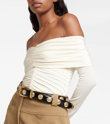 Panza off-shoulder crêpe jersey bodysuit | Khaite
