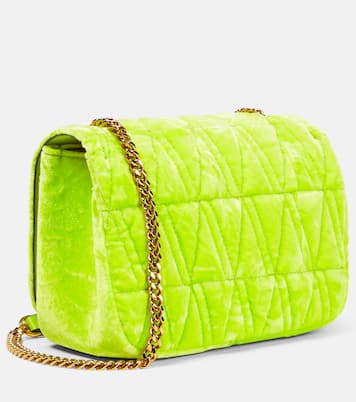 Bolso al hombro Virtus Small de terciopelo | Versace