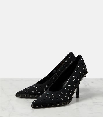 Pumps Rockstud in mesh con cristalli | Valentino Garavani