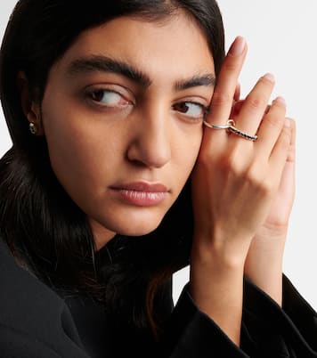 Bague Enzo SG Noir en argent sterling, or 18 ct et diamants noirs | Spinelli Kilcollin