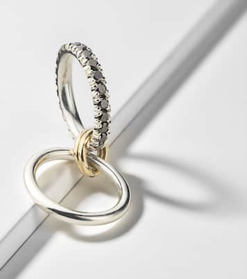 Bague Enzo SG Noir en argent sterling, or 18 ct et diamants noirs | Spinelli Kilcollin