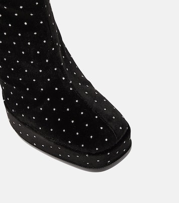 Angel S embellished velvet knee-high boots | Nodaleto