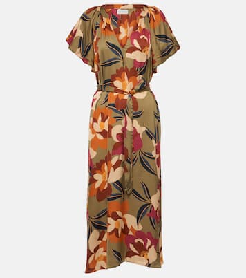 Francie printed satin midi dress | Velvet