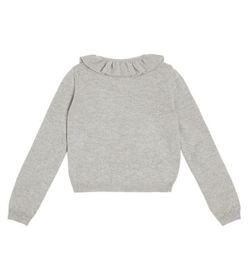 Ruffle-trimmed wool cardigan | Il Gufo