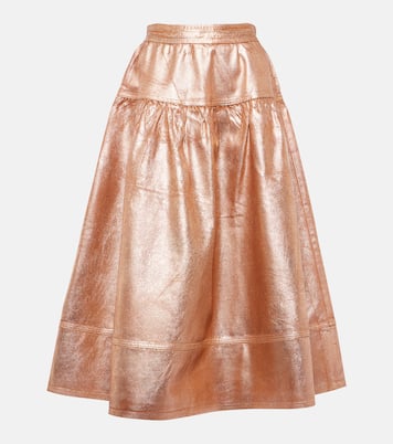 Astrid foiled denim midi skirt | Ulla Johnson