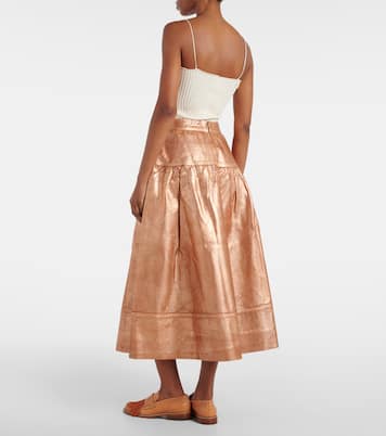 Astrid foiled denim midi skirt | Ulla Johnson