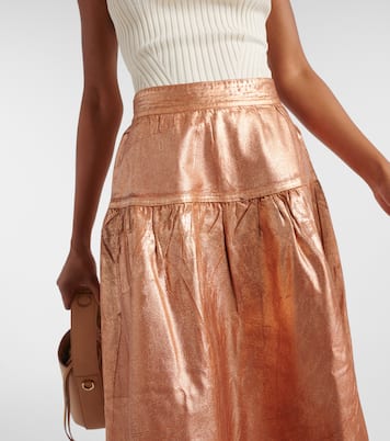 Astrid foiled denim midi skirt | Ulla Johnson