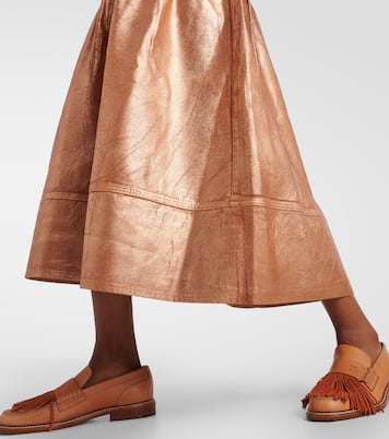 Astrid foiled denim midi skirt | Ulla Johnson