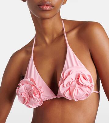 Floral-appliqué triangle bikini top | Magda Butrym