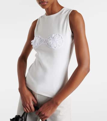 Crochet-detail cotton top | Magda Butrym