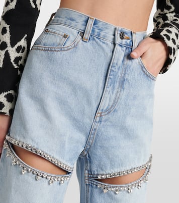 Jeans con cristalli e cut-out | Area