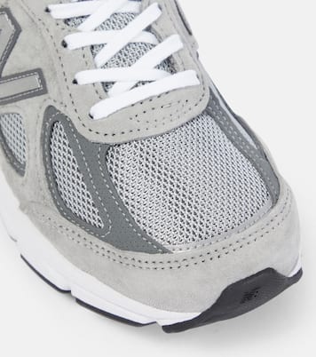 Made in USA 990v4 suede-trimmed sneakers | New Balance