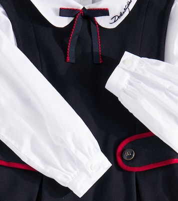 Abito in piqué e popeline di misto cotone | Dolce&Gabbana Kids