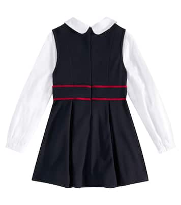 Abito in piqué e popeline di misto cotone | Dolce&Gabbana Kids