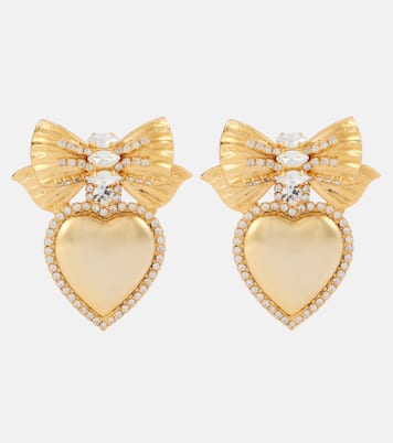 Boucles d’oreilles clip Heart à cristaux | Alessandra Rich