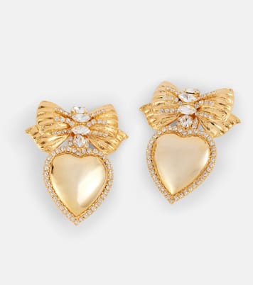 Boucles d’oreilles clip Heart à cristaux | Alessandra Rich