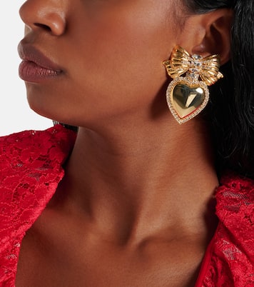 Boucles d’oreilles clip Heart à cristaux | Alessandra Rich