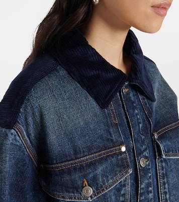 Corduroy-trimmed denim minidress | Stella McCartney