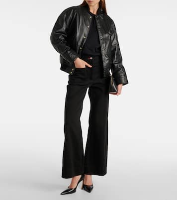 Leather varsity jacket | Victoria Beckham