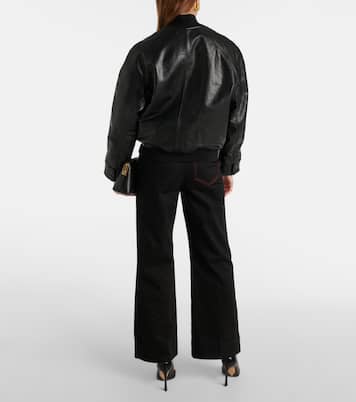 Leather varsity jacket | Victoria Beckham