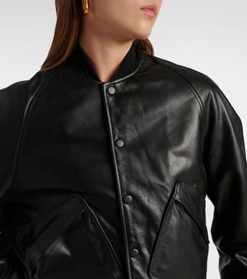 Leather varsity jacket | Victoria Beckham