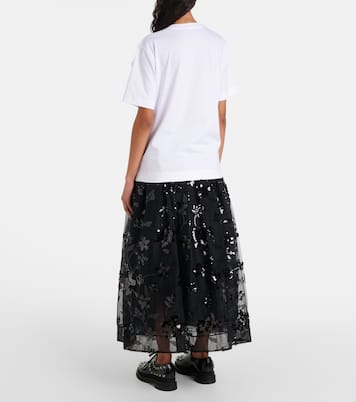 T-shirt Boy in cotone con applicazioni floreali | Simone Rocha