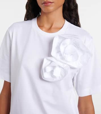 T-shirt Boy in cotone con applicazioni floreali | Simone Rocha
