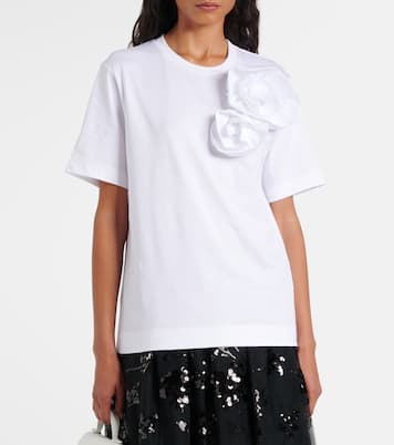 T-shirt Boy in cotone con applicazioni floreali | Simone Rocha