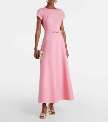 Vestido midi de mezcla de lana | Oscar de la Renta