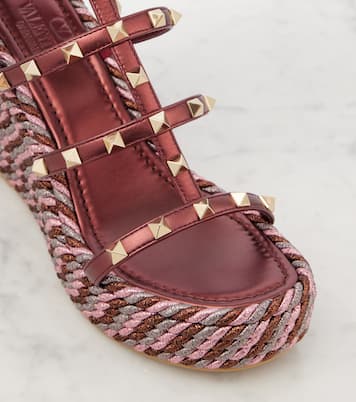 Alpargatas con cuña Rockstud 95 de piel | Valentino Garavani