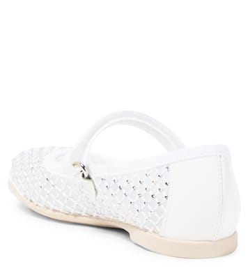 Embellished mesh Mary Jane flats | Monnalisa
