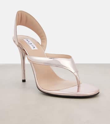 Sandali Infradito in pelle metallizzata | Alaïa