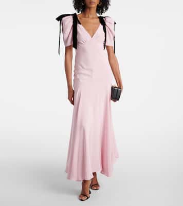 Vestido de fiesta de crepé de seda con lazo | Rodarte