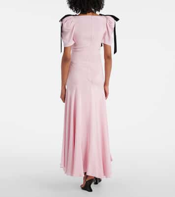 Vestido de fiesta de crepé de seda con lazo | Rodarte