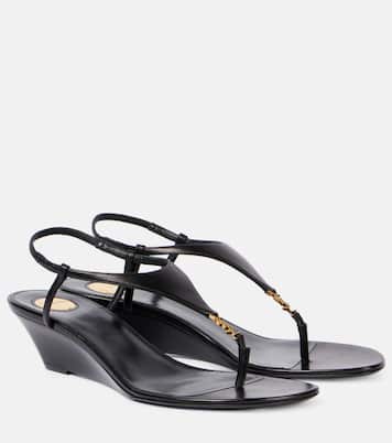 Sandales compensées Cassandre 40 en cuir | Saint Laurent
