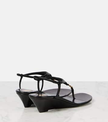 Sandales compensées Cassandre 40 en cuir | Saint Laurent