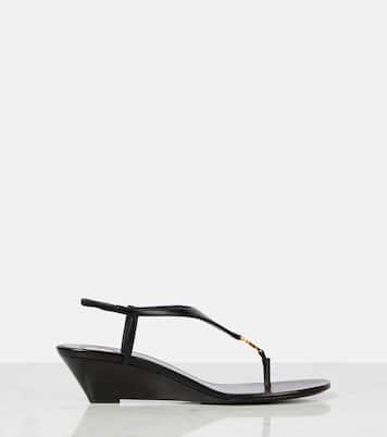 Sandales compensées Cassandre 40 en cuir | Saint Laurent