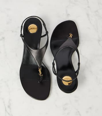 Sandales compensées Cassandre 40 en cuir | Saint Laurent