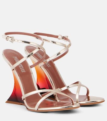 Sandali Nina 105 in pelle metallizzata con zeppa | Paris Texas