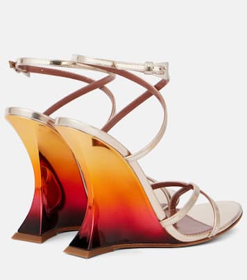 Sandali Nina 105 in pelle metallizzata con zeppa | Paris Texas