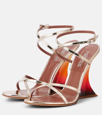 Sandali Nina 105 in pelle metallizzata con zeppa | Paris Texas