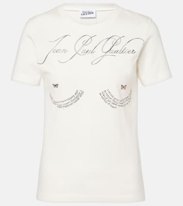 Camiseta en jersey de algodón con logo | Jean Paul Gaultier