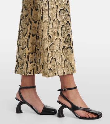 Snake-print mid-rise flared jacquard pants | Dries Van Noten