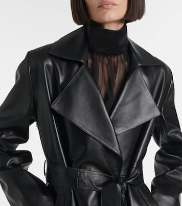 Cappotto a portafoglio Kerri in pelle | Nour Hammour