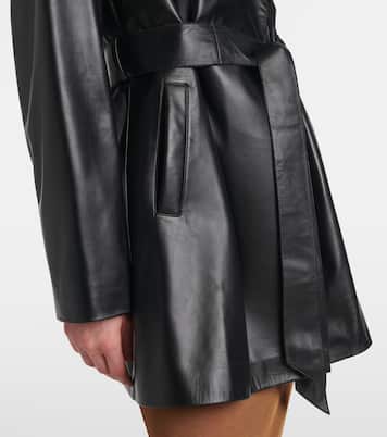 Cappotto a portafoglio Kerri in pelle | Nour Hammour