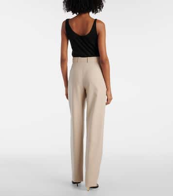 Pantaloni a gamba larga in lana | Saint Laurent