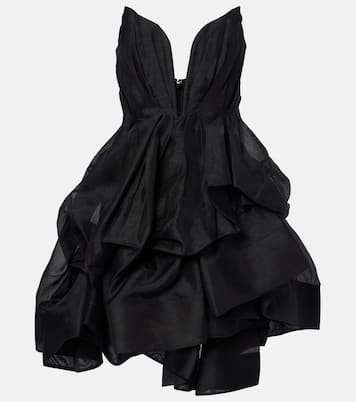 Illuminate draped linen and silk minidress | Zimmermann