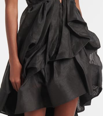 Illuminate draped linen and silk minidress | Zimmermann